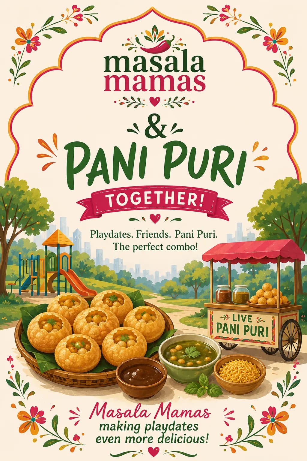Masala Mamas and Pani Puri together — playdates, friends, and pani puri